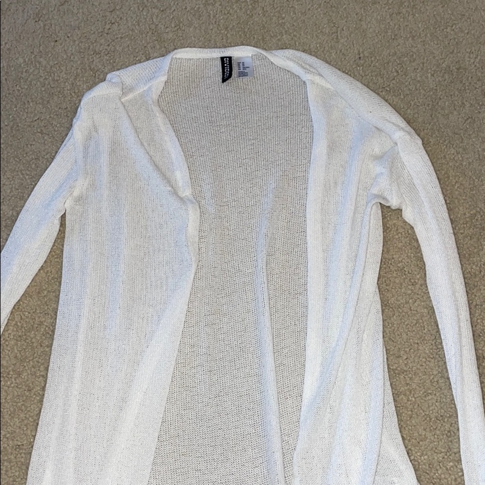 White Long-Sleeved Cardigan